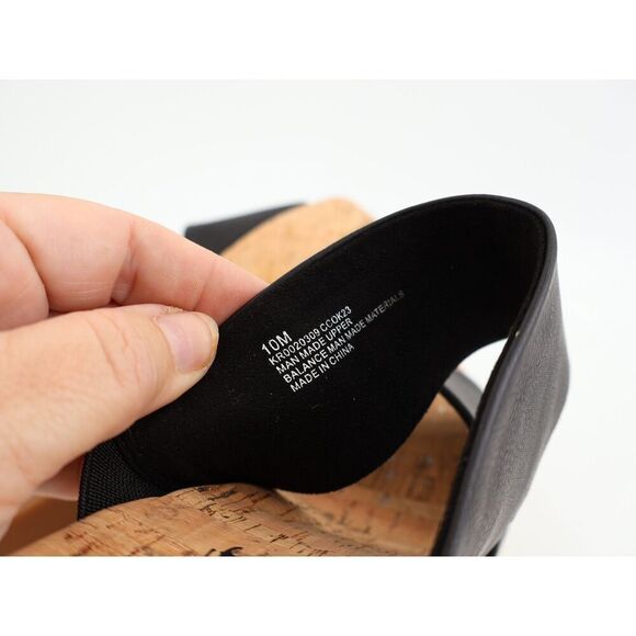 Korks Kork Ease Dezi Sandals Platform Black Vegan Strappy Chunky Heel Size 10 - Picture 11 of 12